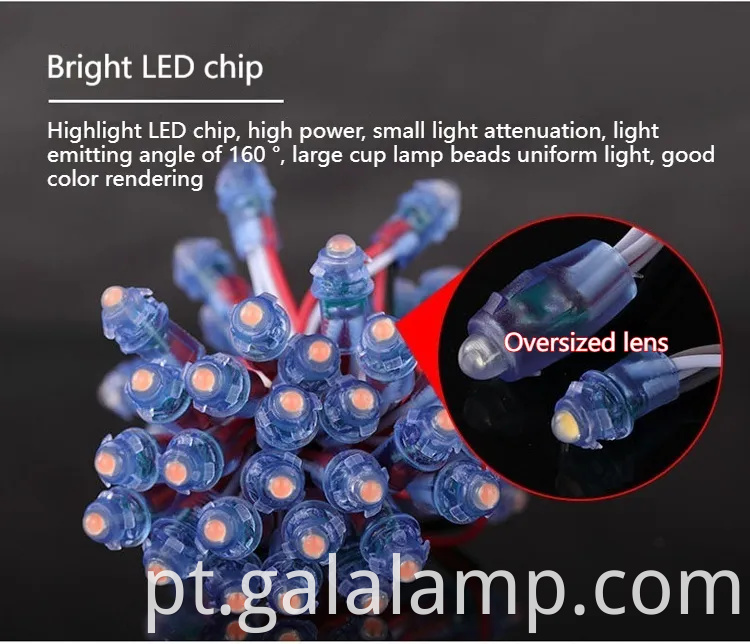 Luzes de corda de pixels à prova d'água para decoração ao ar livre